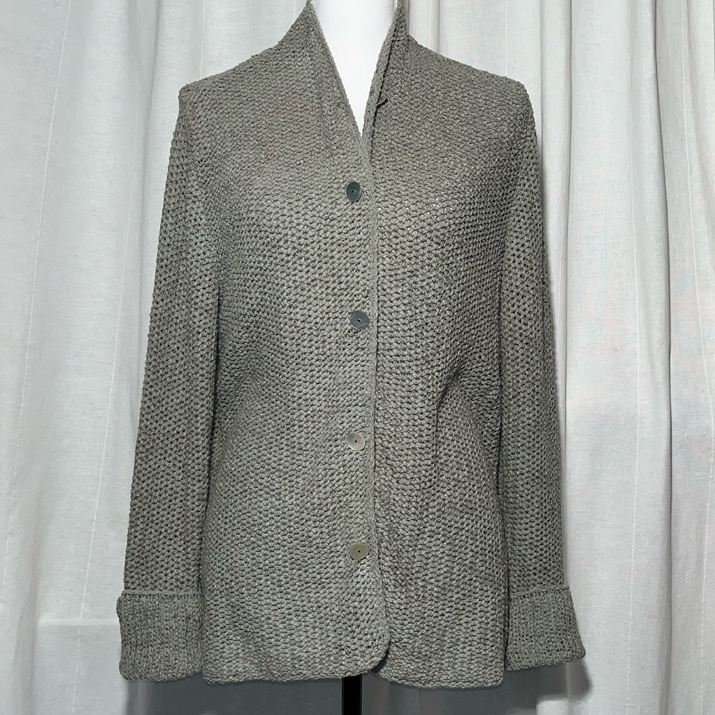 Marika Contompasis Stanley Desantis #Cardigan #Sweater Handknit Look Sm #Gray